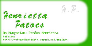 henrietta patocs business card