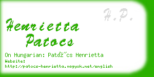 henrietta patocs business card
